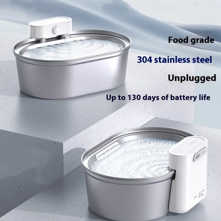 Stainless Steel Smart Pet Water Fountain – Auto-Circulating Hydration Station