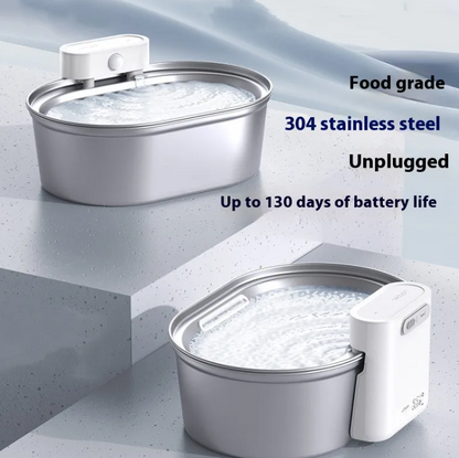 Stainless Steel Smart Pet Water Fountain – Auto-Circulating Hydration Station