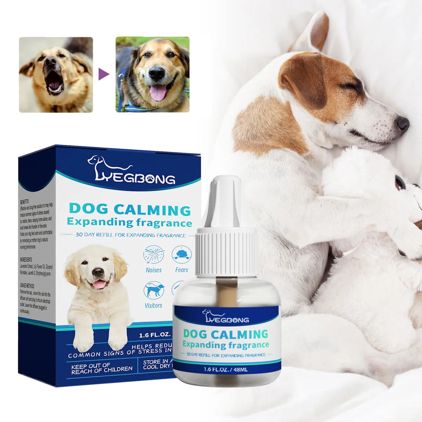 Pet Calming Plug-In Diffuser – Pheromone Aromatherapy for Dogs