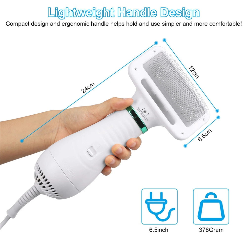 Portable 2-in-1 Dog Hair Dryer & Brush – Professional Pet Grooming