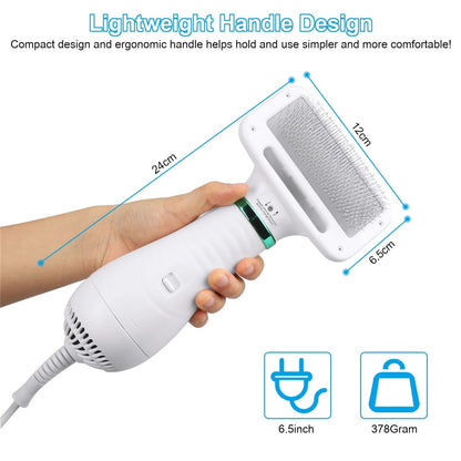 Portable 2-in-1 Dog Hair Dryer & Brush – Professional Pet Grooming