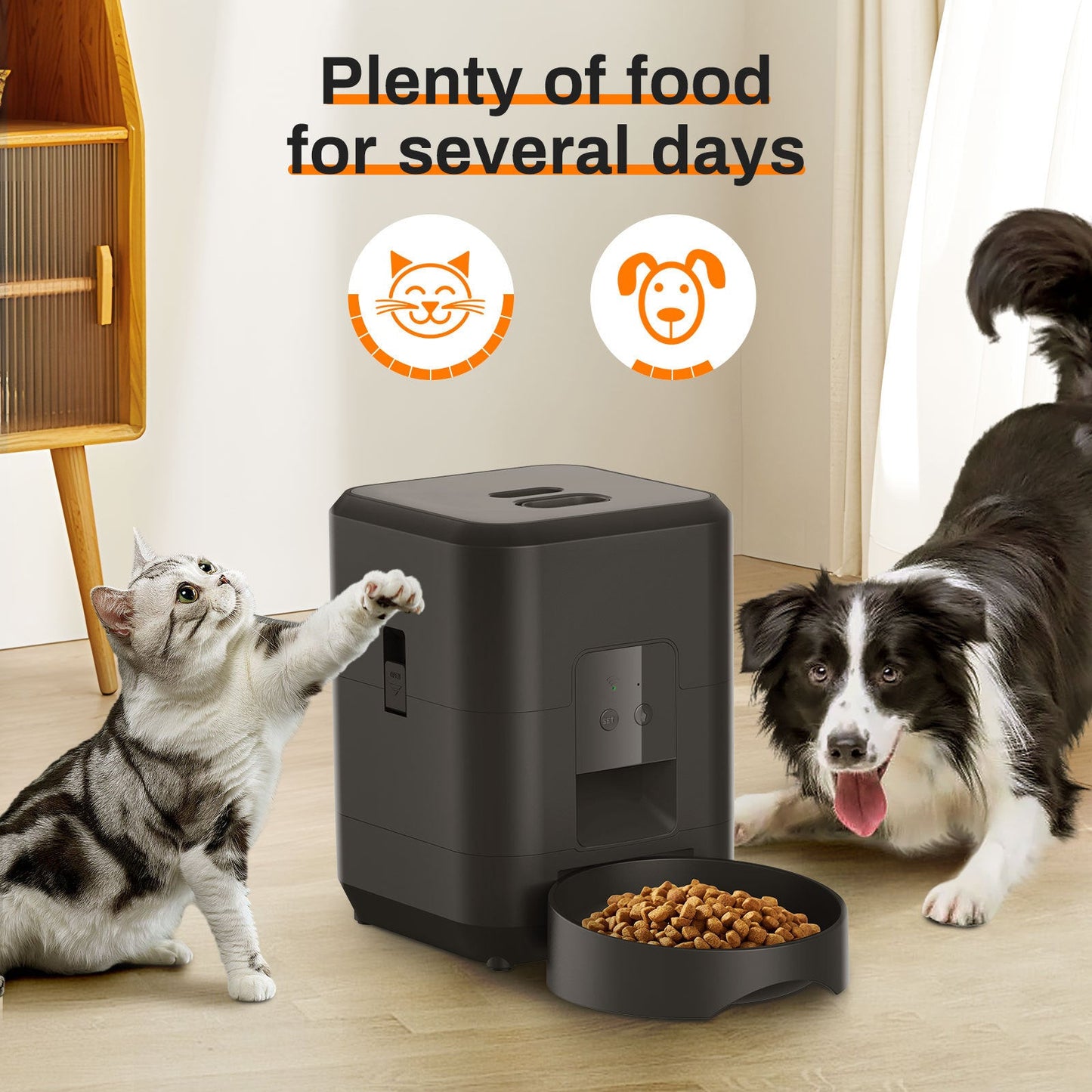 Smart WiFi Automatic Pet Feeder – App-Controlled Timer & Portion Dispenser