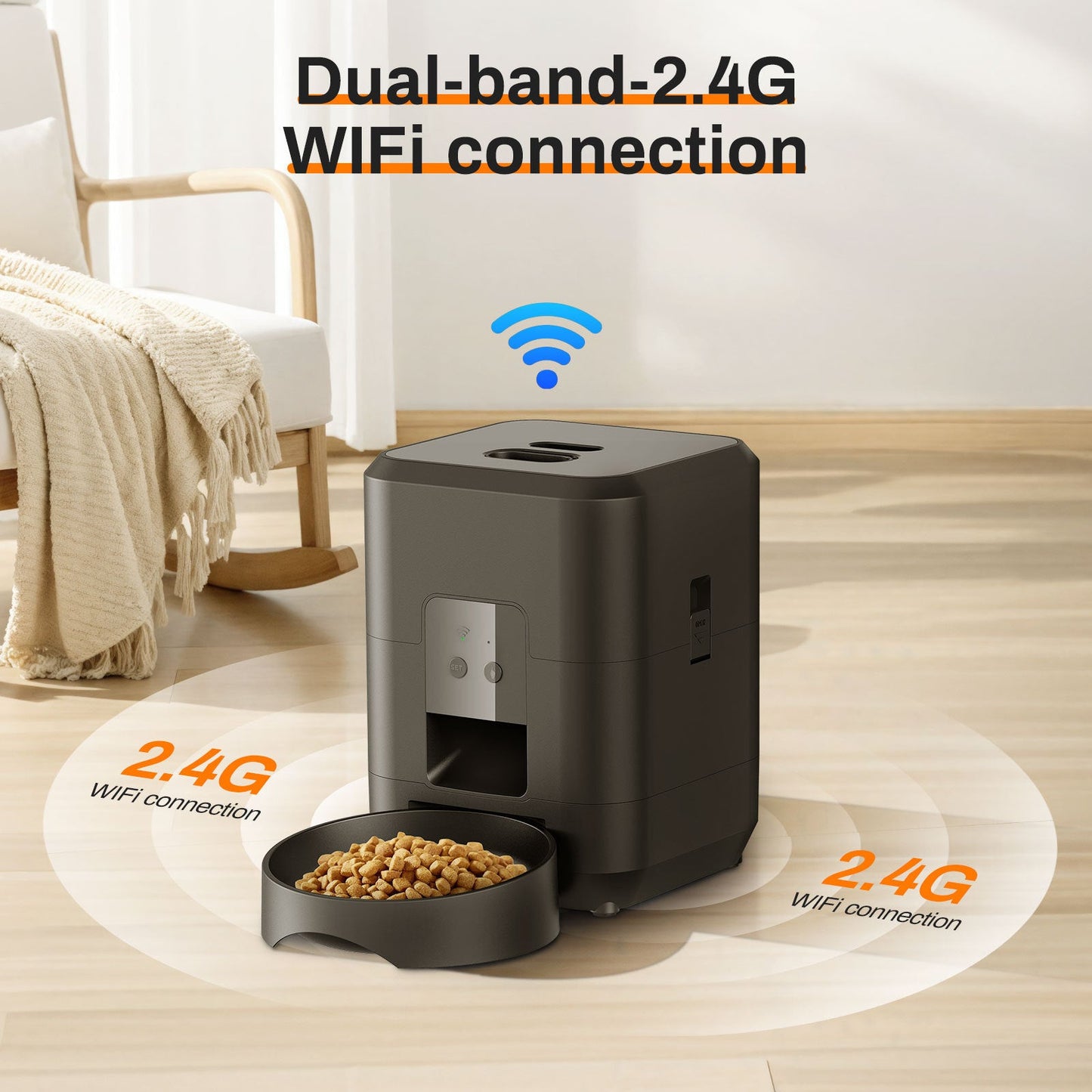 Smart WiFi Automatic Pet Feeder – App-Controlled Timer & Portion Dispenser