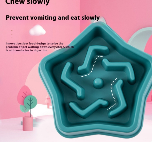 Dog & Cat Slow Feeder Bowl – Maze Design Anti-Gulp Feeding Dish