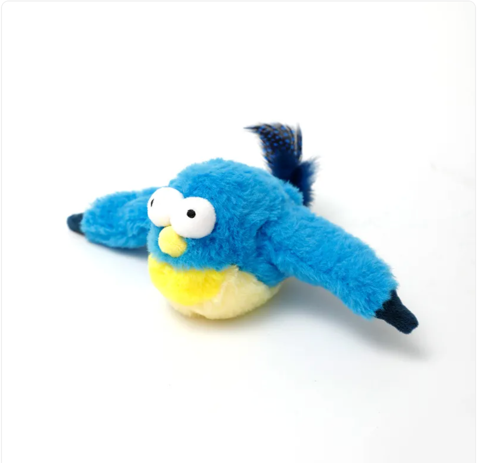 Motion-Activated Plush Pet Toy – Jumping Fish & Flapping Bird for Cats & Dogs
