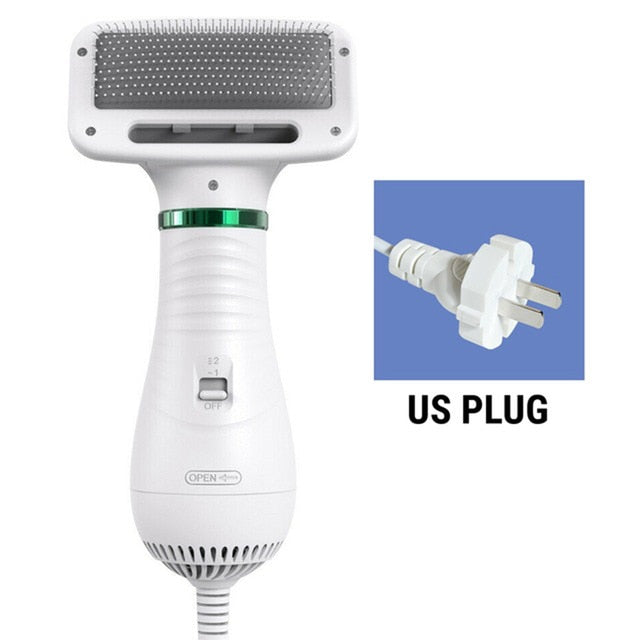 Portable 2-in-1 Dog Hair Dryer & Brush – Professional Pet Grooming