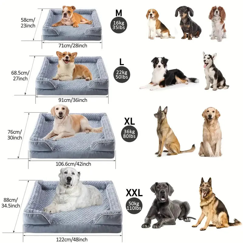 Waterproof Removable & Washable Premium Dog Bed – 4 Sizes