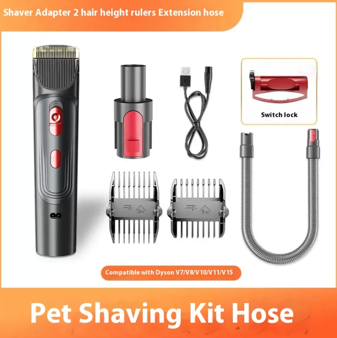 Pet Shaver Attachment Set with Hair Suction Head – Full Grooming Comb Kit