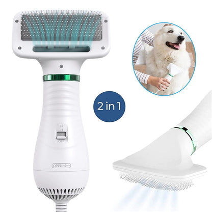 Portable 2-in-1 Dog Hair Dryer & Brush – Professional Pet Grooming