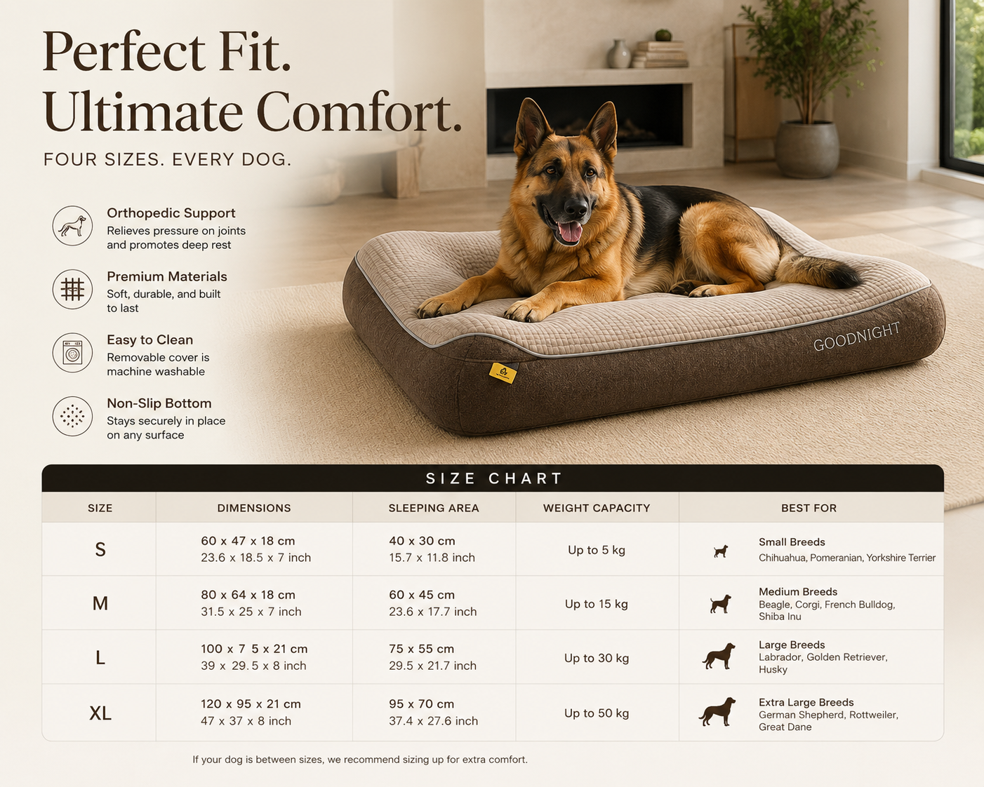 Orthopedic Memory Foam Dog Bed – Large & Extra Large Breeds