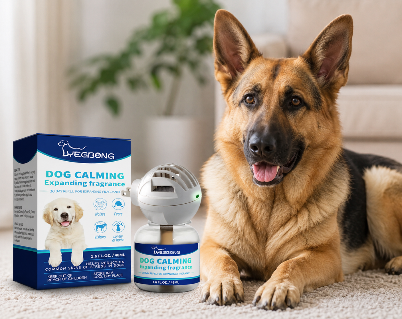 Pet Calming Plug-In Diffuser – Pheromone Aromatherapy for Dogs