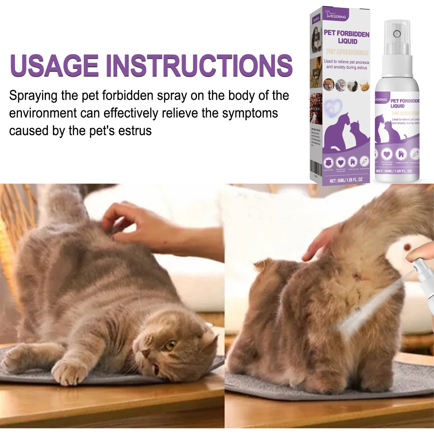 Calming Spray for Cats – Anxiety & Stress Relief Formula
