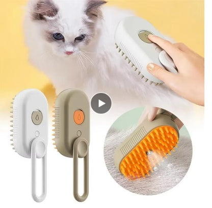 Cat & Pet Steam Brush – Ionic Coat Smoothing & Deodorising Grooming Tool