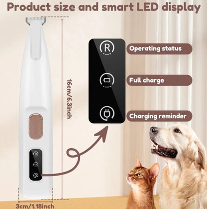 Electric Dog Paw Trimmer with LED Light – Precision Grooming Tool