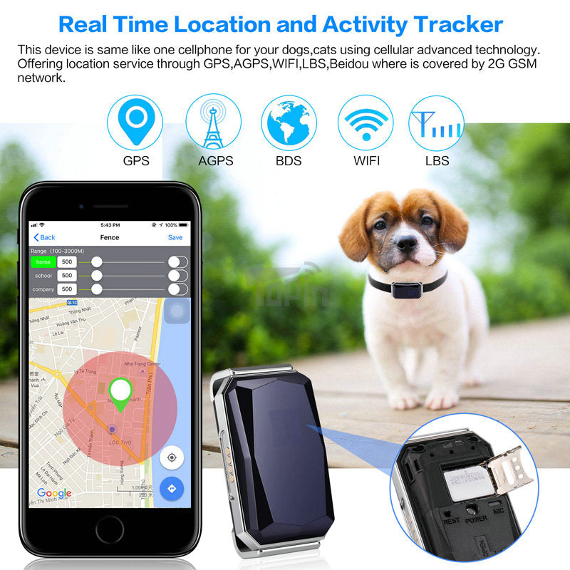 GPS Real-Time Pet Tracker Collar – Find Your Lost Dog or Cat Instantly