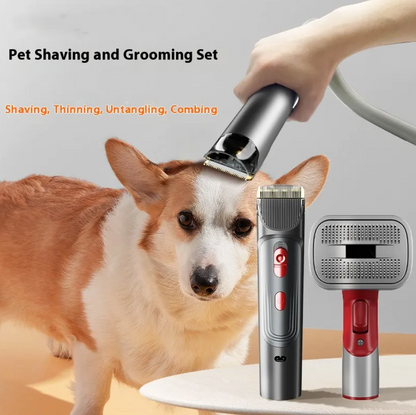 Pet Shaver Attachment Set with Hair Suction Head – Full Grooming Comb Kit