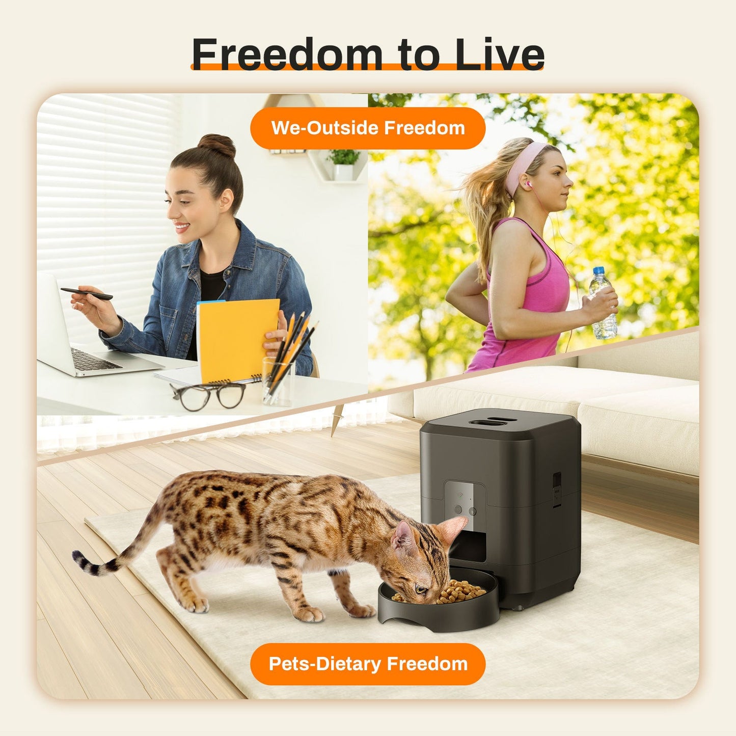 Smart WiFi Automatic Pet Feeder – App-Controlled Timer & Portion Dispenser