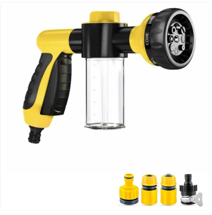 8-Pattern High-Pressure Pet Shower Sprayer – Outdoor Hose Grooming Brush