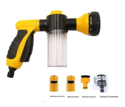 8-Pattern High-Pressure Pet Shower Sprayer – Outdoor Hose Grooming Brush
